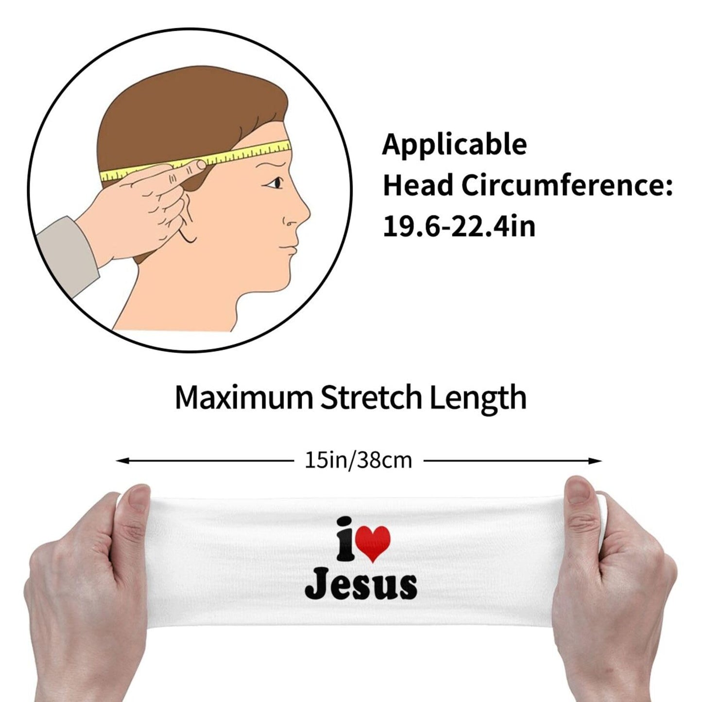 Christian Jesus Cross Wide Headbands,Fashion Hair Bands Yoga Running Sports Workout Gym Stretchy Turbans for Women Men