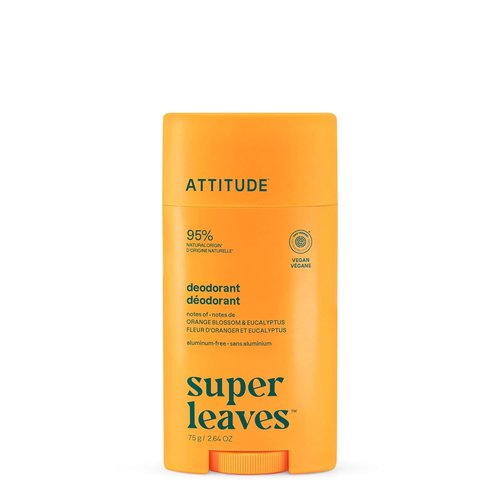 ATTITUDE Aluminum-Free Deodorant - Natural Ingredients, EWG Verified, Vegan | Orange Blossom & Eucalyptus, 2.64 Oz
