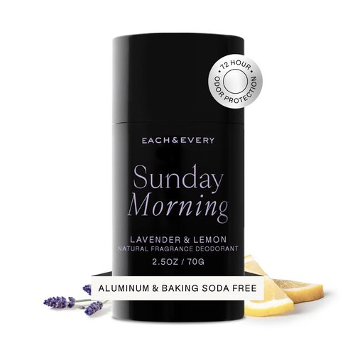 Each & Every Aluminum-Free Deodorant - Natural, EWG Verified for Sensitive Skin | Lavender & Lemon, 2.5oz