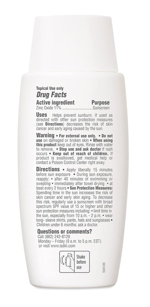 ISDIN Eryfotona Actinica SPF 50+ | Mineral Sunscreen for Face | Zinc Oxide, No White Cast, Sensitive Skin Friendly