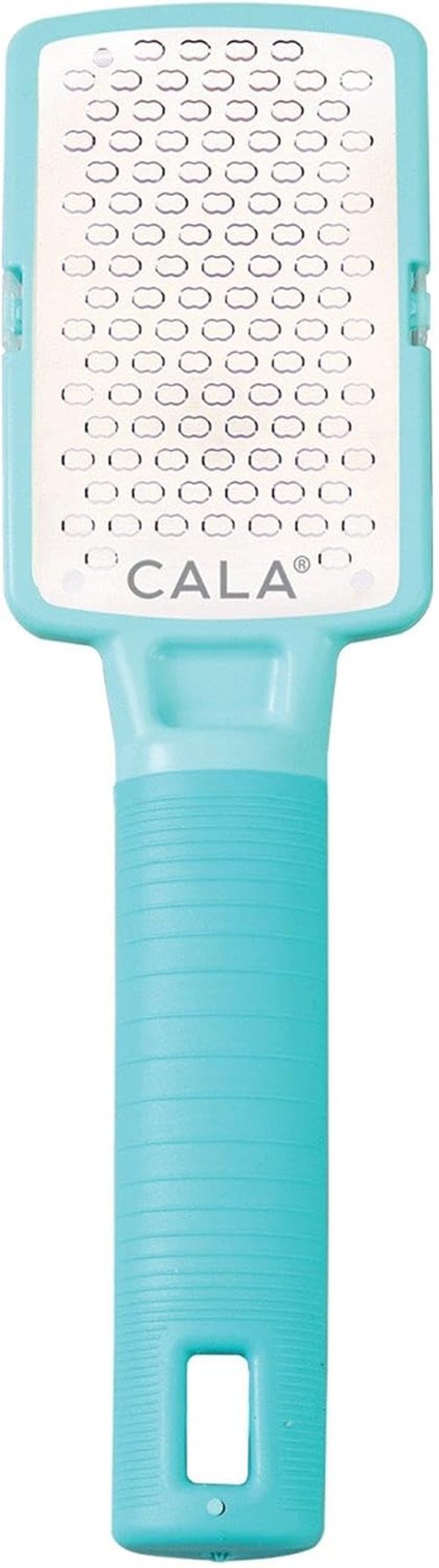 CALA Silky Glide Pro Callus Remover - Stainless Steel Micro-File for Wet/Dry Skin | Aqua Color, Comfortable Grip