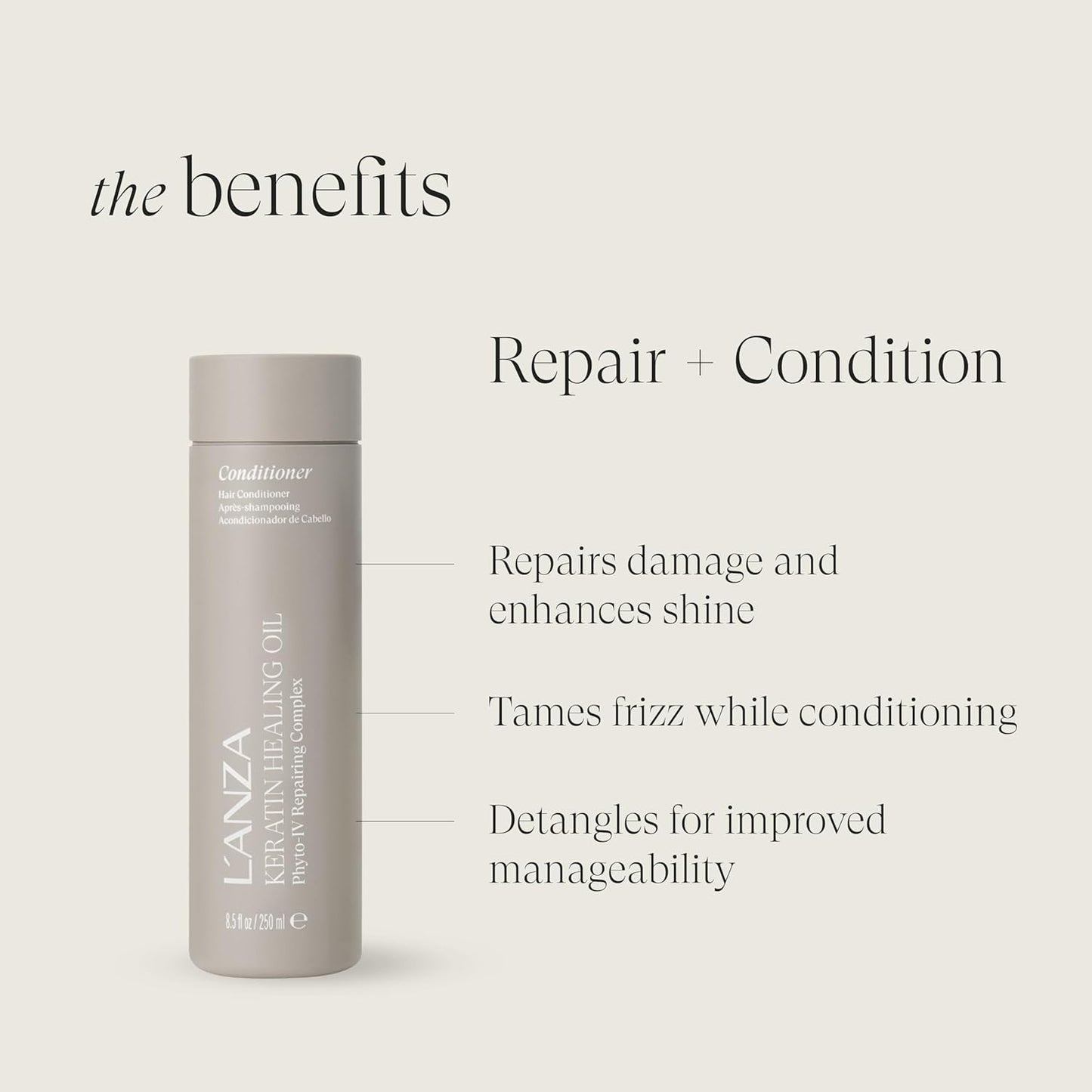 L'ANZA Keratin Healing Oil Shampoo & Conditioner Set - Moisturizing Care for Dry, Damaged Hair | Reduces Breakage & Adds Shine