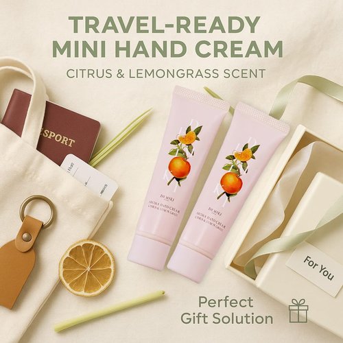 Demiki Shea Butter Hand Cream - Nourishing Lotion for Dry, Cracked Hands | Travel Size (2pcs, 50g x 2)