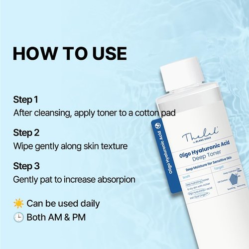 **THE LAB by BLANC DOUX Oligo Hyaluronic Acid Hydrating Toner - pH Balanced, Alcohol-Free, 200ml**