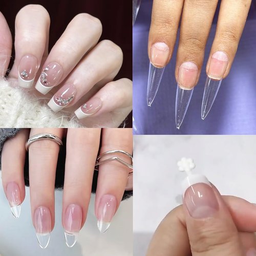 FSpronail Semi Solid Nail Glue for Press On Nails No Need UV Lamp, Super Strong Quick Drying Clear Gel Nail Tips Glue Bonding Gel X Nails False Tip Extension Tools 6g*2PCS