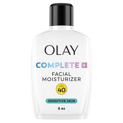 Olay Complete+ Face Moisturizer - SPF 40 Sunscreen for Sensitive Skin | Fragrance-Free, 6 Oz
