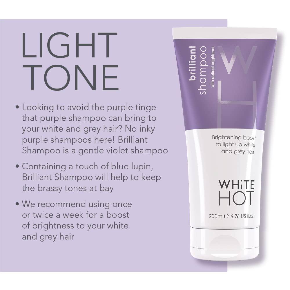Skiennix White Hot Brighten Duo - Brilliant Shampoo & Luminous Conditioner 200ml | Banish Brassy Tones