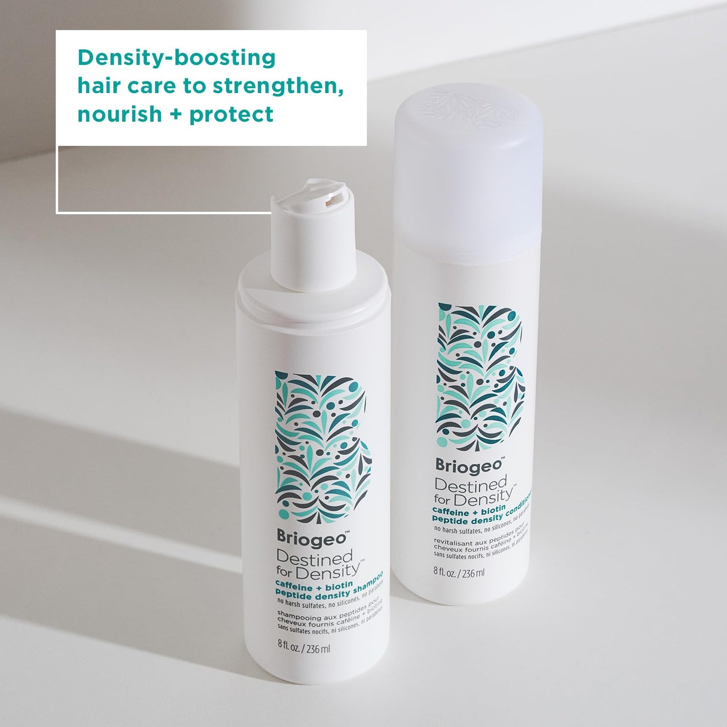 Briogeo Destined For Density Caffeine + Biotin Peptide Density Shampoo, Increases Hair Thickness, Volume and Density for Fine or Thinning Hair, Vegan, Cruelty-Free