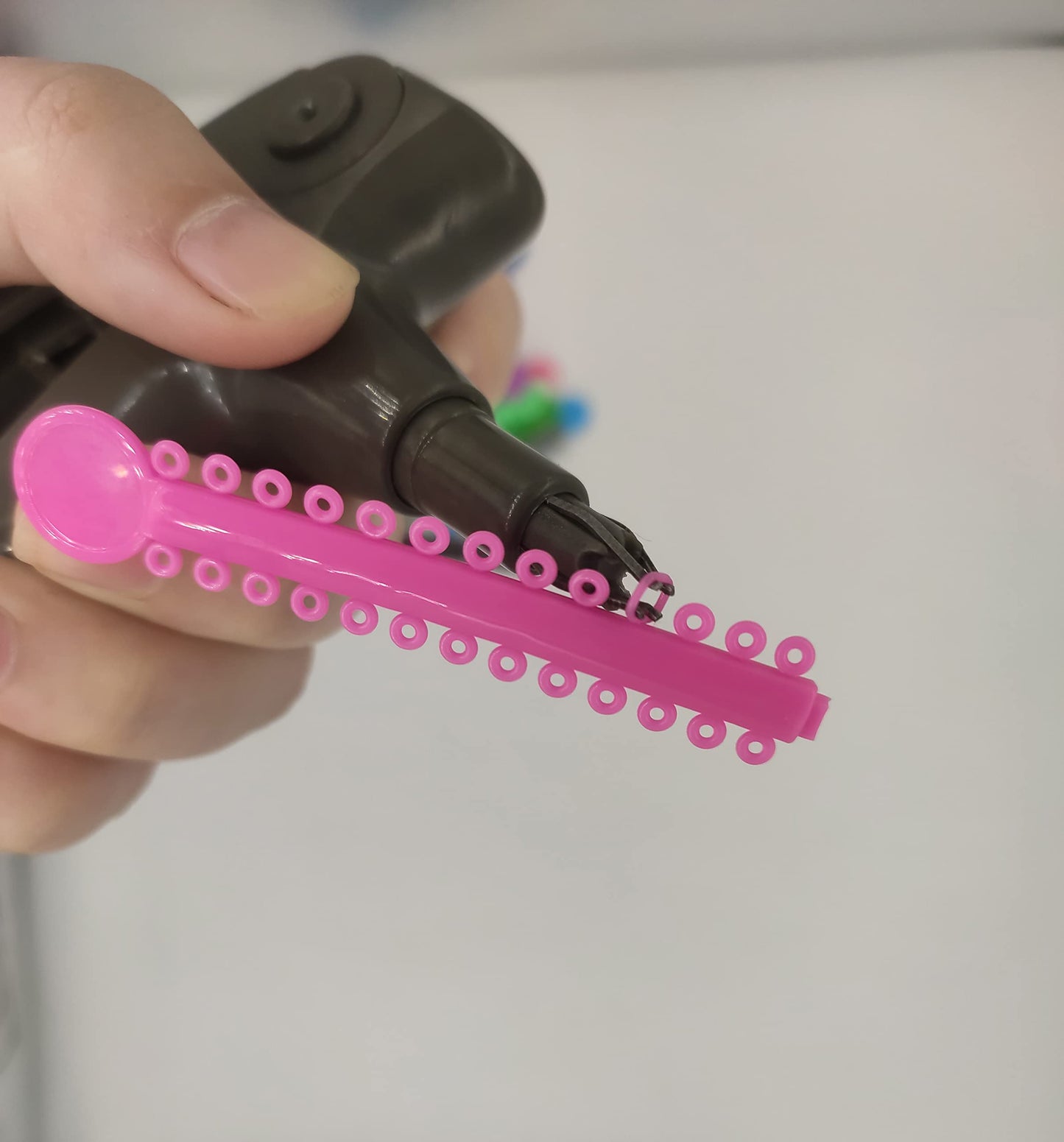 Easyinsmile 1040PCS Dental Orthodontic Ligature Ties and Orthodontic Ligature Gun Tools Elastic Ligature Ring Brace Rubber Bands (Multicolor & Tool)