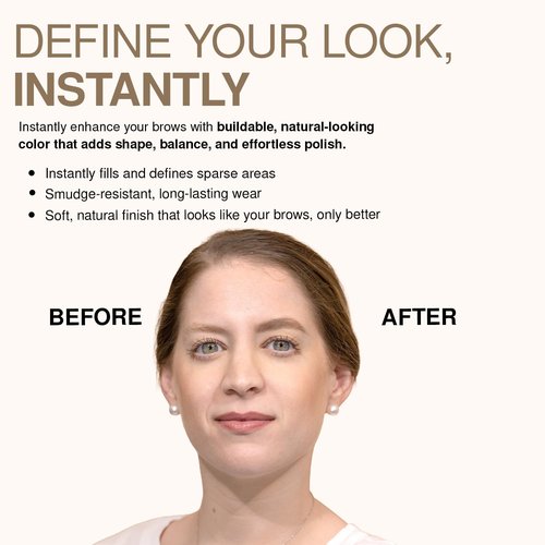 Palladio Brow Definer Retractable Pencil, Triangular Tip Fills Brows for a Natural Look, Tame and Shape Eyebrows with Spoolie Brush, Eyebrow Shaper, Buildable Light to Dark Colors, (Caramel)