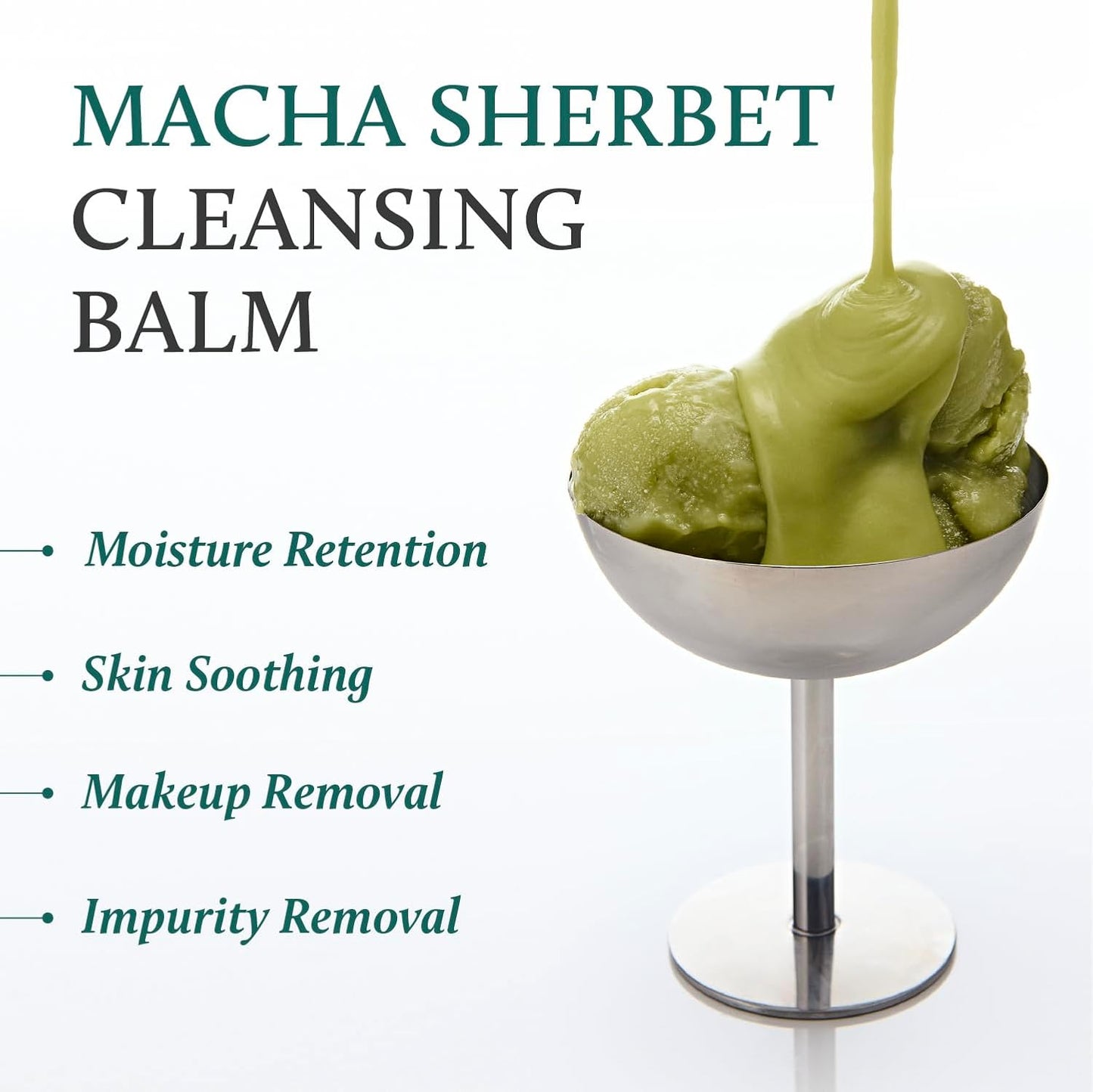 YADAH Green Tea Matcha Sorbet Cleansing Balm - Gentle Makeup Remover for Sensitive Skin | 3.38 fl oz, Vegan