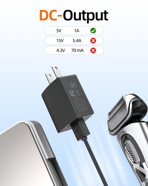 Philips Norelco 5V UL Charger - Compatible with OneBlade & Wet/Dry Series Shavers | QP2724, QP2834, MG7910