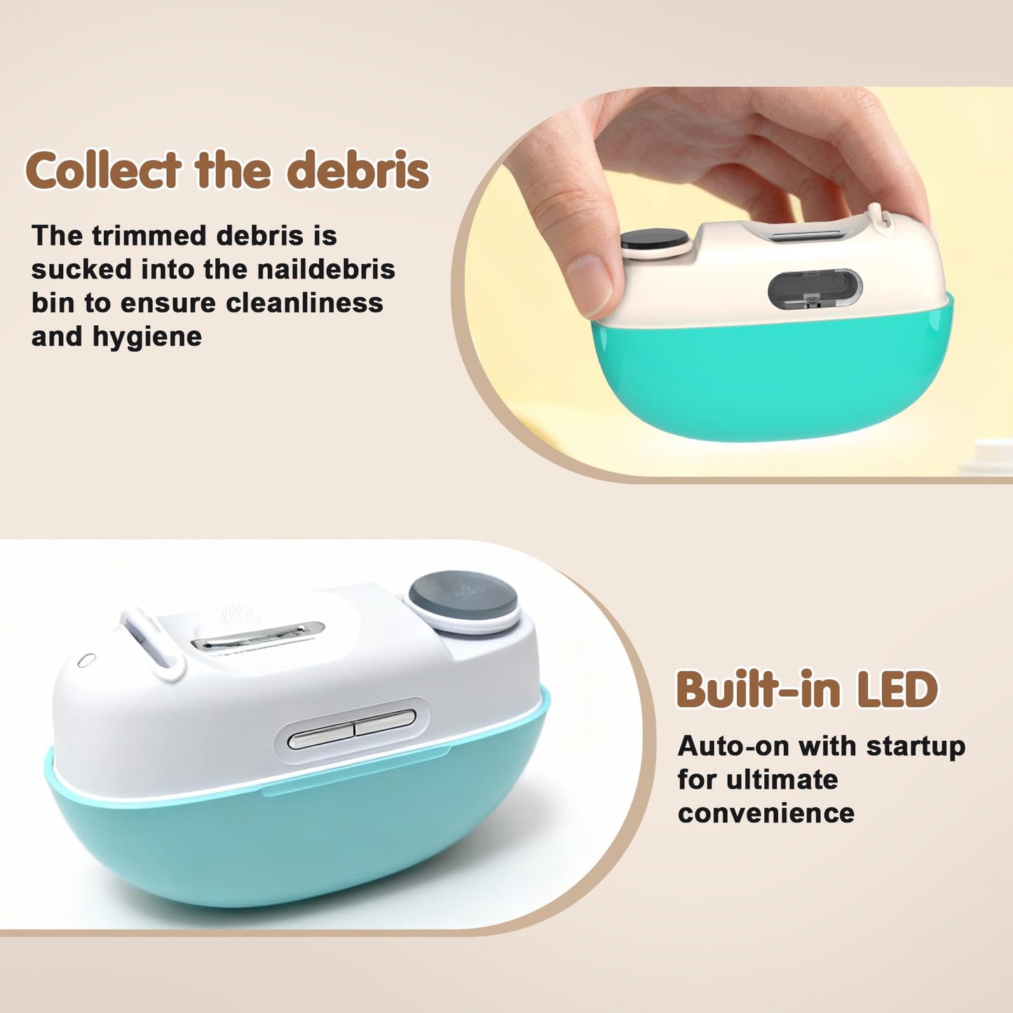 Electric Nail Clipper, Adjustable Blade Opening for Thick Nails, Electric Nail Clippers for Seniors & Adults, Baby Electric Nail Trimmer, Automatic Nail Clipper for Fingernail & Toe (Upgraded White)