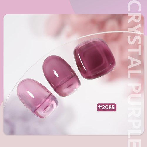 GAOY Jelly Purple Gel Nail Polish, 16ml Sheer Natural Translucent Soak Off Gel Polish, UV Light Cure for Nail Art DIY, 2085 Crystal Purple