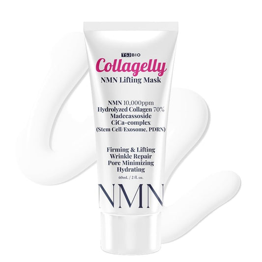 TSJ Bio NMN Collagelly Lifting Mask – 2.1 fl. Oz with 10,000ppm NMN, 70% Collagen, Exosome Complex - Exosomes for Skin Serum, Exosome, Stem Cell Peel-Off Face Mask for Anti-Aging, Firmness, Glow