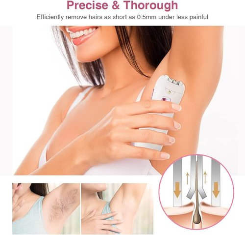 **Smooth Glide Epilator for Women | Rechargeable Facial Hair Remover - Portable White Design**