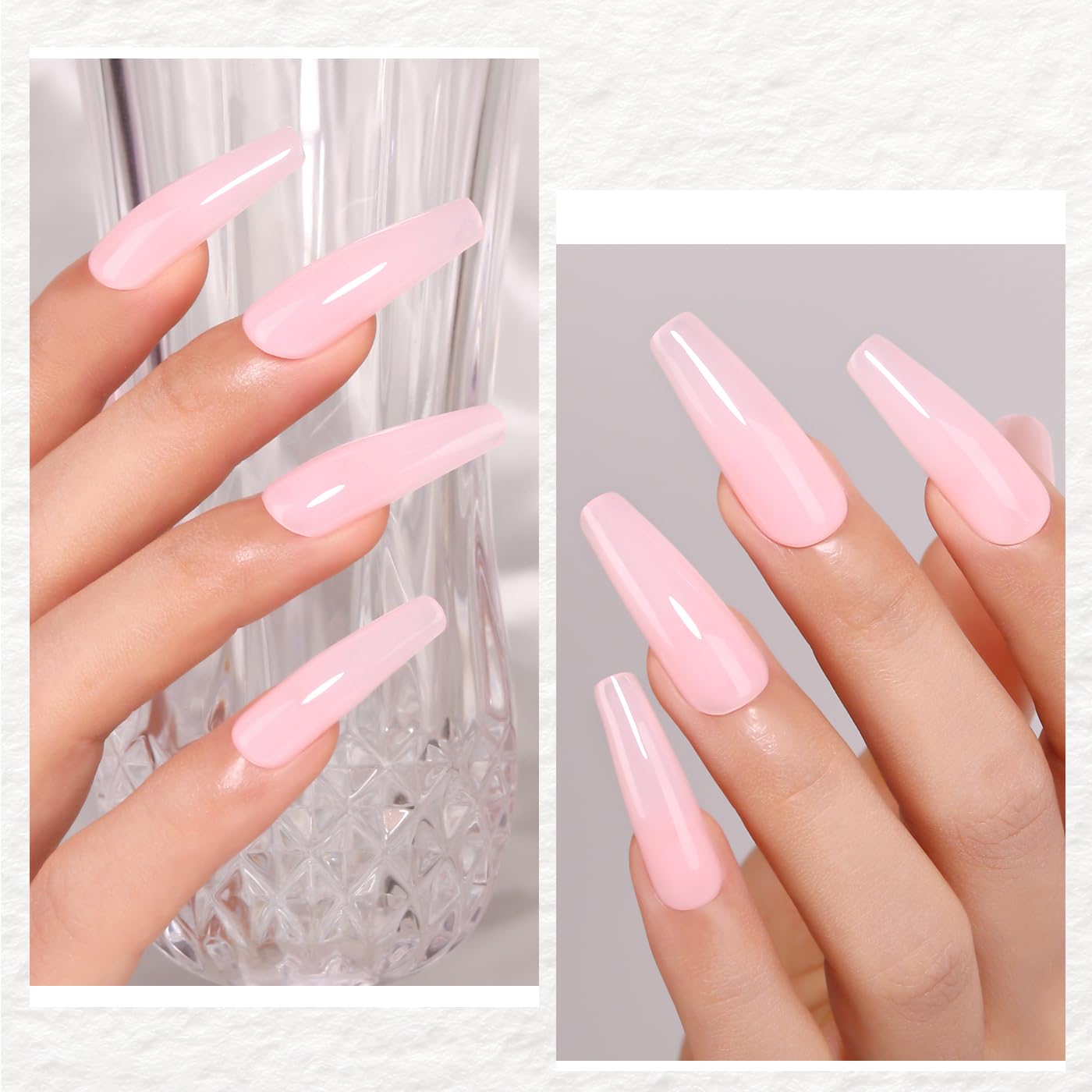 Imtiti Rubber Base Gel Polish, 15ML Nude Pink Color Base Gel For Nails Builder Gel Sheer Jelly Gel Nail Polish Strengthener Gel Nail For Starters DIY Nail Art Soak Off UV LED