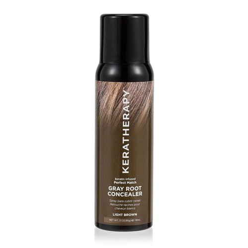 Keratherapy Keratin Infused Gray Root Concealer Spray - Light Brown, 3 oz | Temporary Hair Darkening Solution