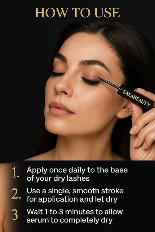 LalaBeautyCo Lash Growth Serum - Longer, Thicker Lashes with Peptide & Biotin Formula | Ophthalmologist Tested, Cruelty-Free