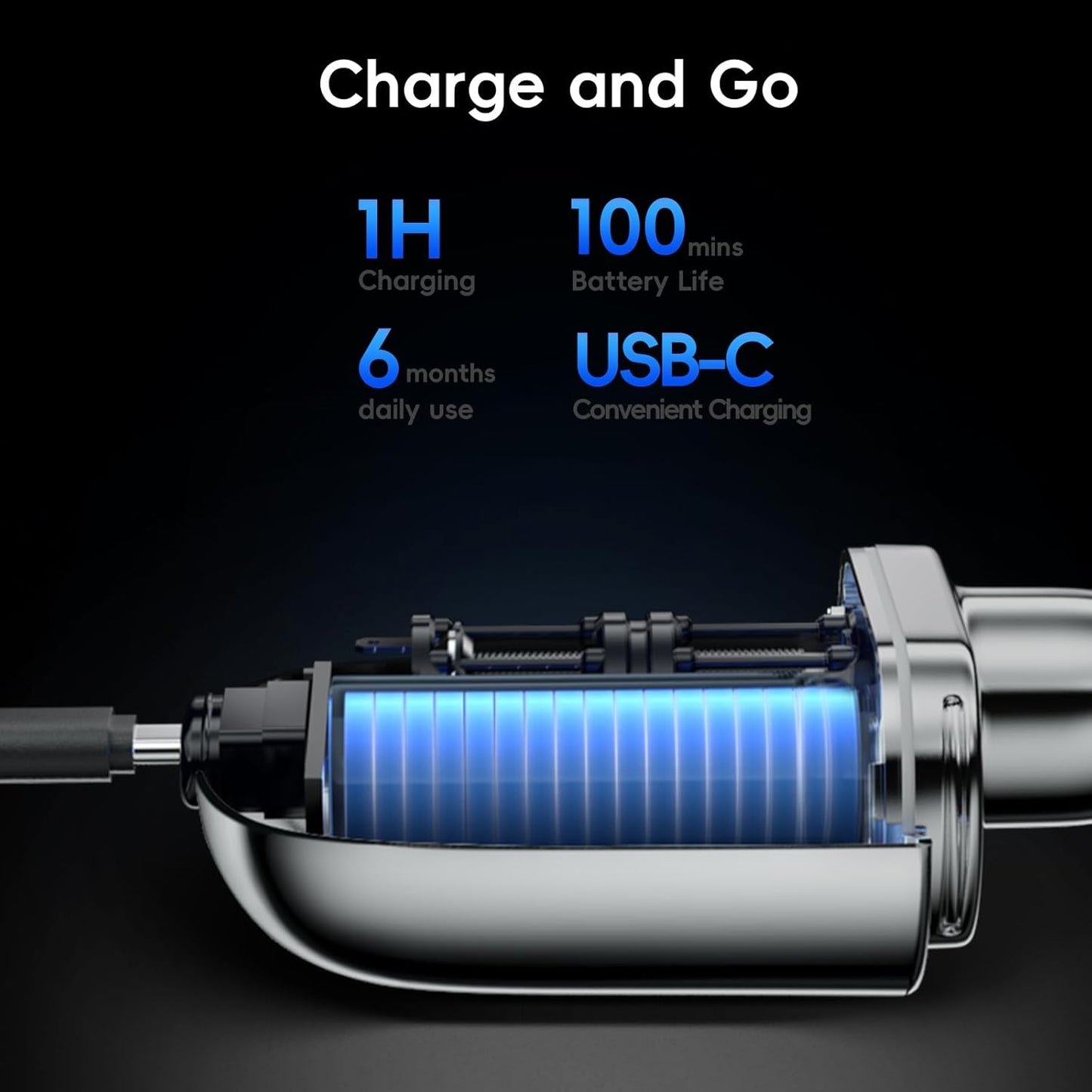 Yoose Nose Hair Trimmer - Rechargeable & Waterproof | Portable Travel Size, Easy to Clean, Silver
