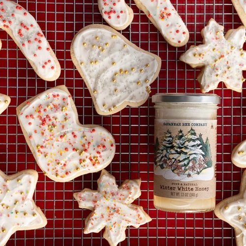 Savannah Bee Winter White Honey - Pure, Natural Sweetness in 12 oz Tower Jar