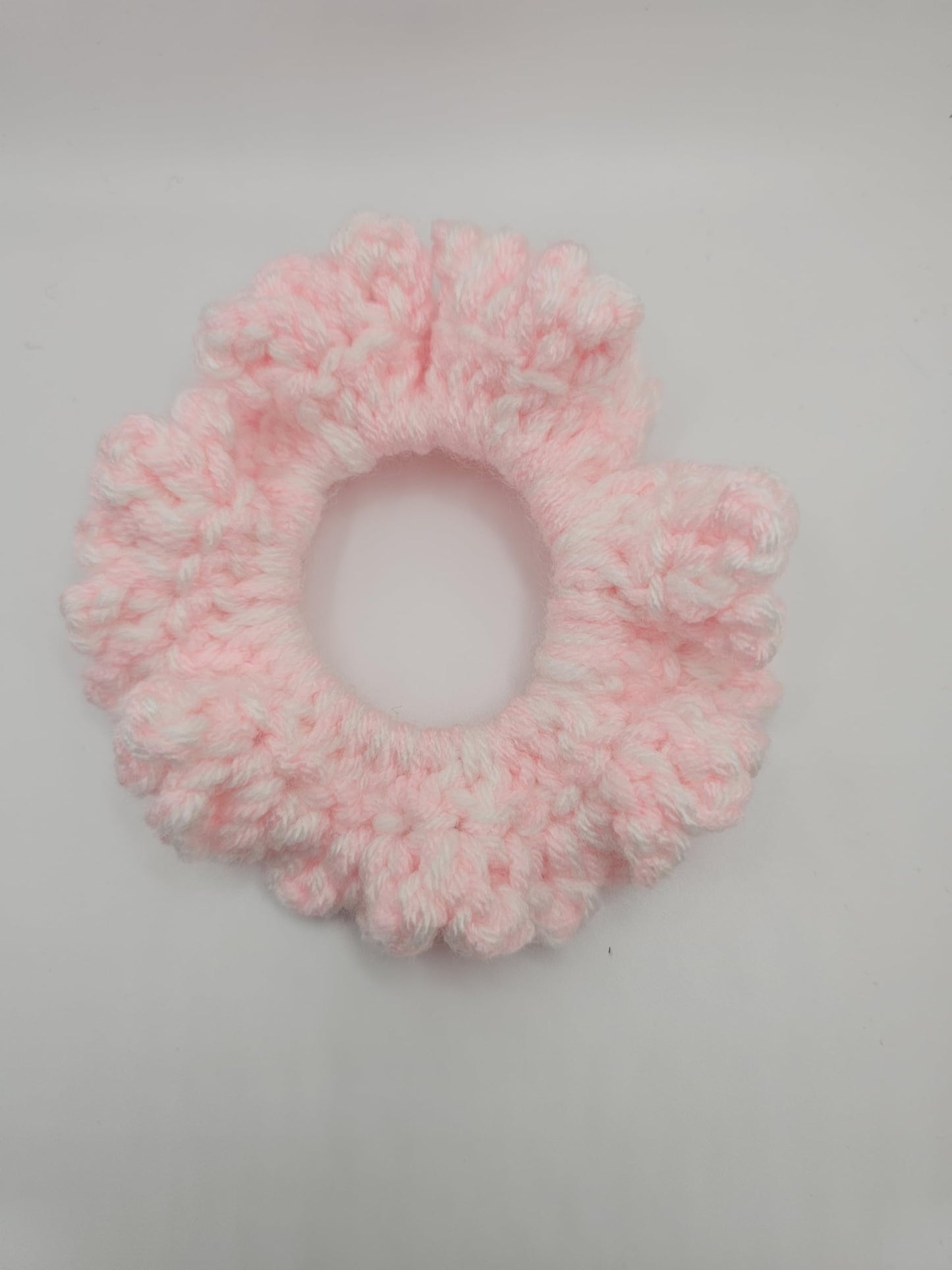 Generic Hair Scrunchies, Crochet Cotton Scrunchie Set, Assorted Colors (Pink/White), 1 Count (Pack of 1)