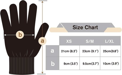 Evridwear Moisturizing Cotton Gloves - Touchscreen Fingertips for Eczema Relief | 6 Pairs, Black, L/XL