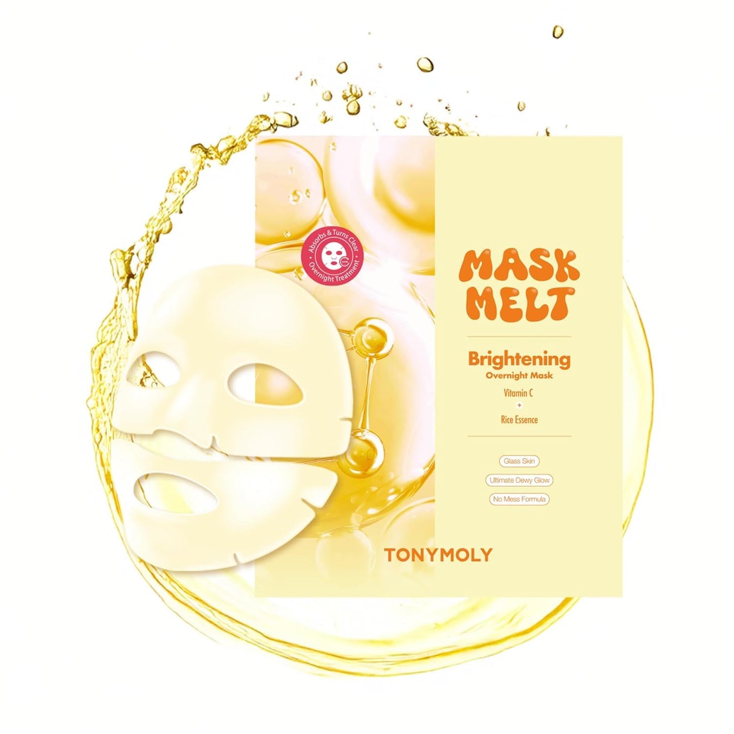 TONYMOLY Brightening Hydrogel Overnight Face Mask - Vitamin C & Rice Essence | 1 Sheet