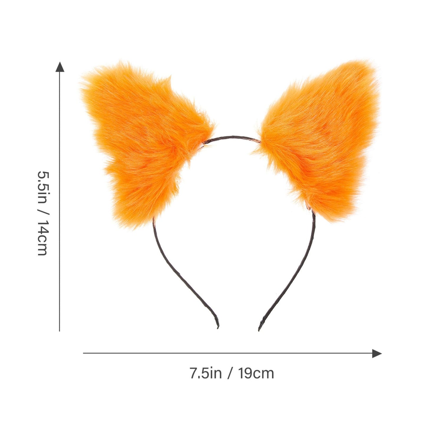 PartyKindom Headband Stuffed Hoop Hair Hairband Dress-Orange Head Cartoon Halloween Headdress Cute Women Fancy Band Girl Headwear for Ear Decoration Cat Cosplay Orange Furry Accessory