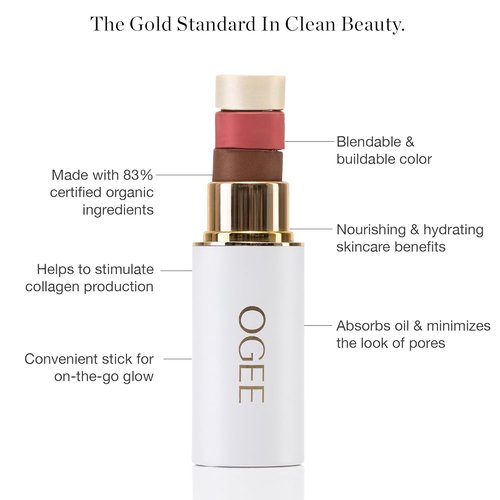 Ogee Face Stick Radiant Collection Trio | Organic Contour Makeup Set - Bronzer, Blush & Highlighter