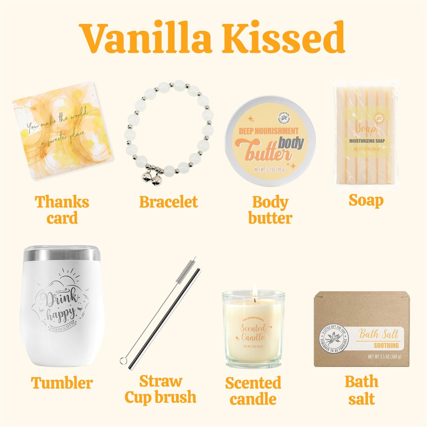 Gifts for Women BODY & EARTH Birthday Gifts for Women, Vanilla Bath Set Spa Gifts for Women, 6pcs Self Care Gifts for Women Vanilla Spa Kit Womens Christmas Gifts, Gift Sets for Women