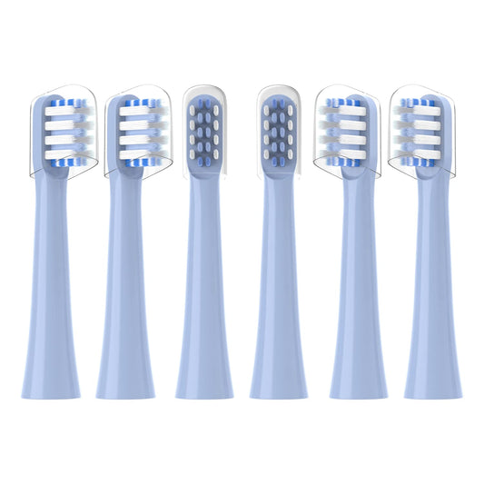Replacement Toothbrush Heads Compatible with Colgate Hum Connected Smart Battery Toothbrush Refill Head, Blue, 6 Pack