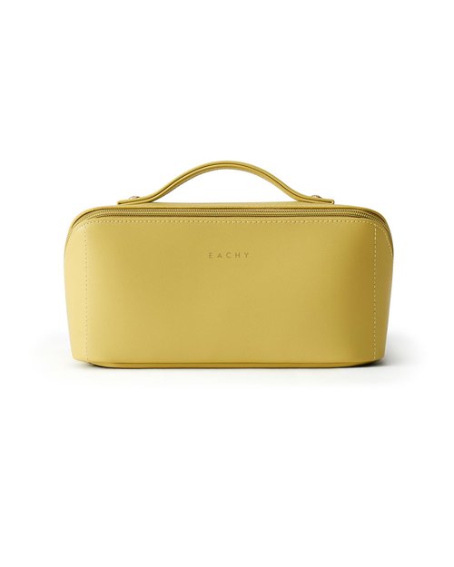 EACHY Travel Makeup Bag,Large Capacity Cosmetic Bags for Women,Portable Pouch Open Flat Toiletry Bag Make up Organizer with Divider and Handle