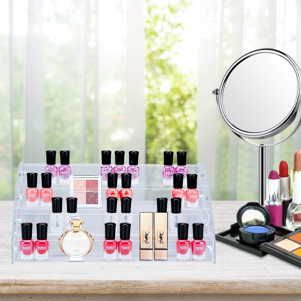 KINGROW Acrylic Nail Polish Organizer 48 Bottles of 4 Layers Display Rack Storage Essential Oils Rack Holder Jewelry Makeup Organizer