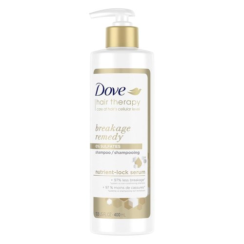 Dove Hair Therapy Shampoo - Breakage Remedy with Nutrient-Lock Serum | 13.5 fl oz for Damaged Hair