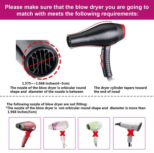 Collapsible Silicone Hair Dryer Diffuser - Travel-Friendly Design for Easy Storage | Fits Most Hair Dryers (1.575-1.968 Inch Nozzle) - Pink
