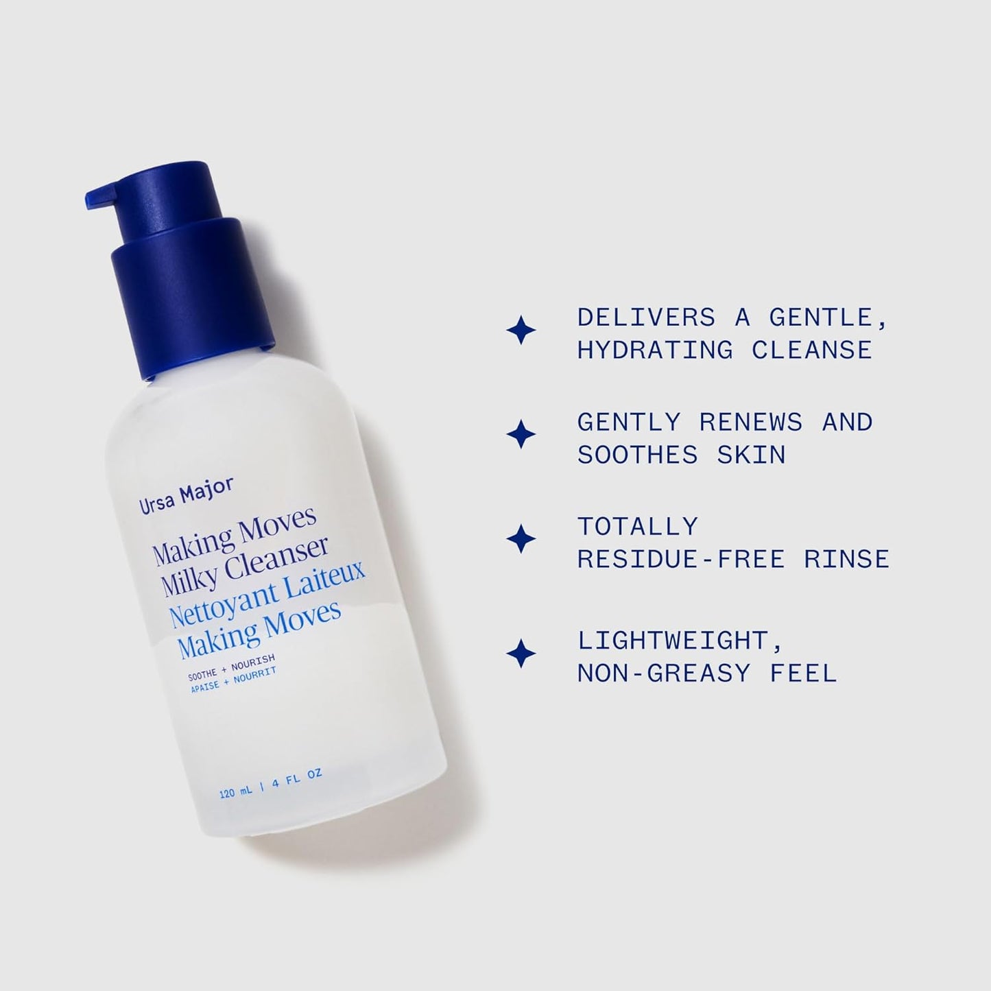 Ursa Major Milky Cleanser - Natural Vegan Daily Cleanser for Normal to Dry Skin | 4 oz