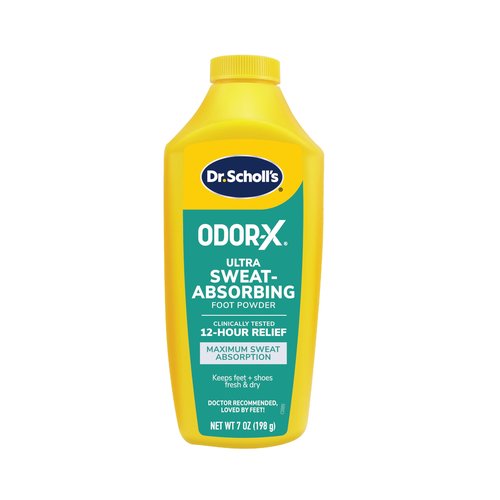 ﻿Dr. Scholl's ULTRA-SWEAT ABSORBING FOOT POWDER, 7 oz // Maximum Sweat Absorption - Clinically Tested 12-Hour Relief - Keeps Feet Fresh & Dry ﻿