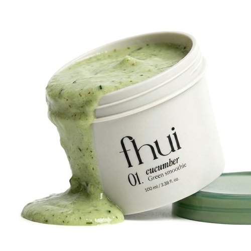 Cucumber Basil Face Mask Korean Skincare | Cooling Wash-Off Mask for Redness Relief & Sensitive Skin | Green Smoothie Mask with 3,500ppm Cucumber, Glutathione & 8 Types Hyaluronic Acid | K-Beauty