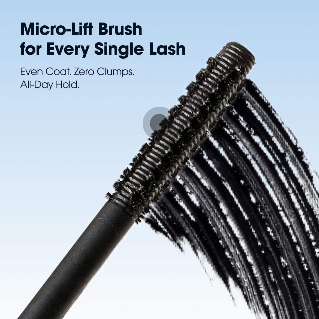 AirFixing Mascara - Smudge-Resistant Tubing Formula | 0.5mm Precision Brush | Easy Warm-Water Removal | 8.5g | Made in Korea (Black)