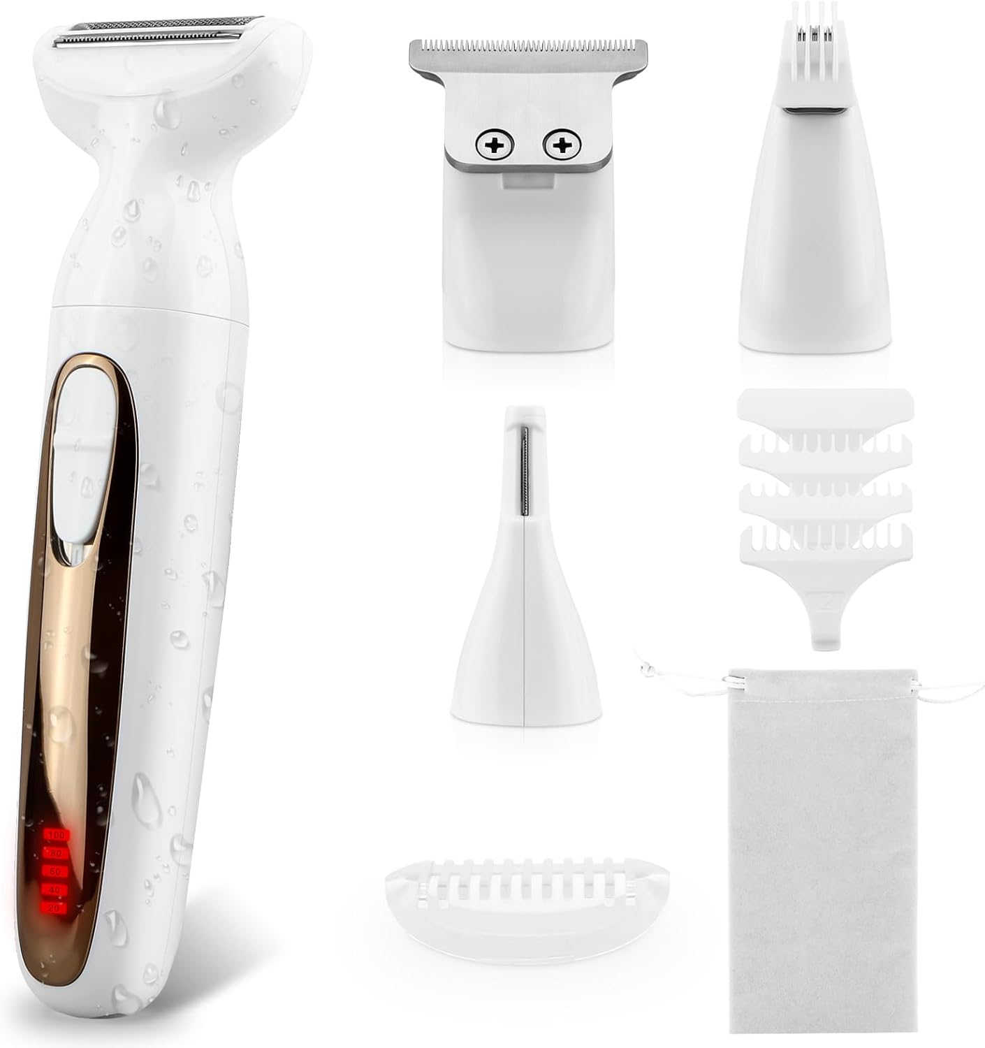 Skiennix Electric Body Hair Trimmer - 4-in-1 Waterproof Grooming Kit for Men & Women, Rechargeable