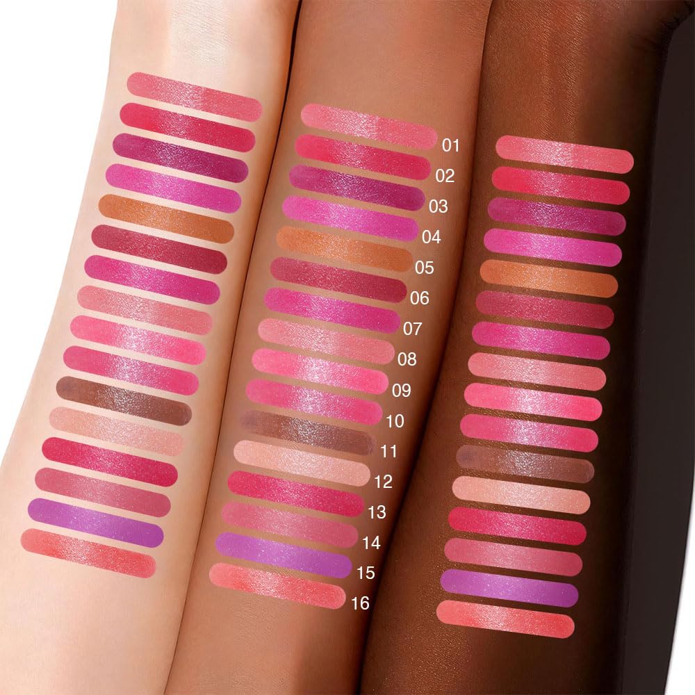 Skiennix Mauve Pink Shimmer Lipstick - Metallic 3D Shine, Lightweight Hydrating Formula, Long-Lasting Waterproof
