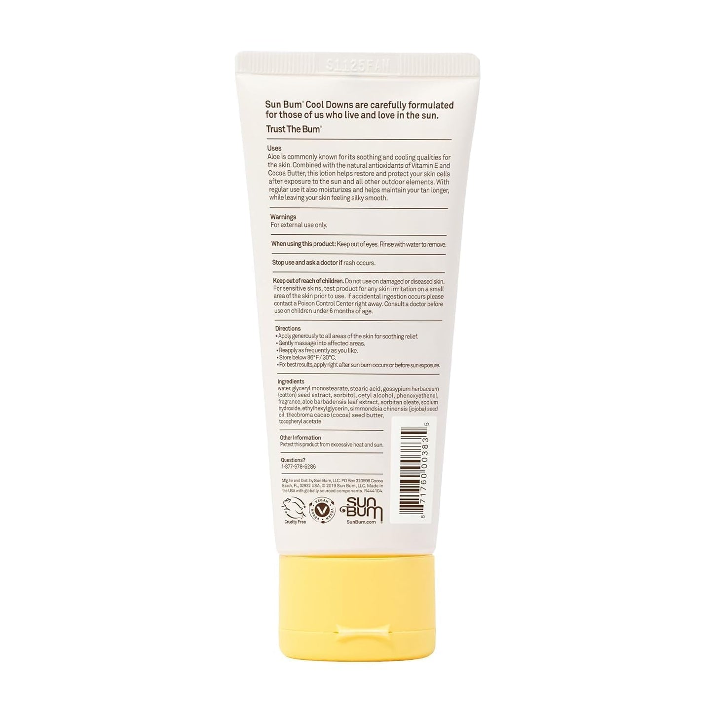 Sun Bum Aloe Vera Lotion - Vegan After-Sun Care with Cocoa Butter for Soothing Hydration - 3 oz Travel Size