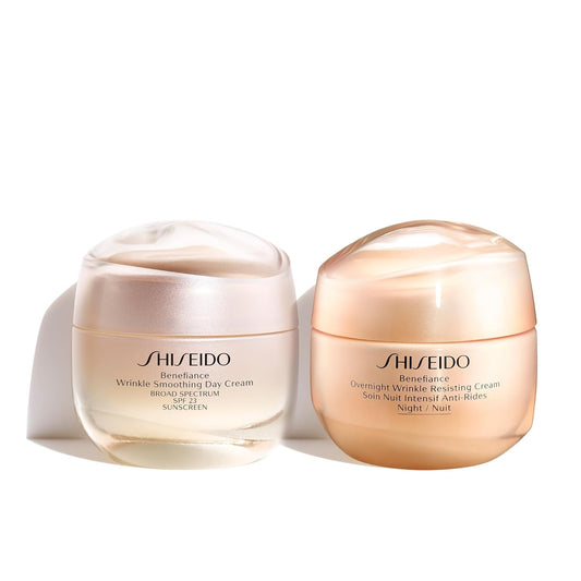 Shiseido Benefiance Wrinkle Smoothing Day Cream & Overnight Resisting Cream Set | 50 mL Each