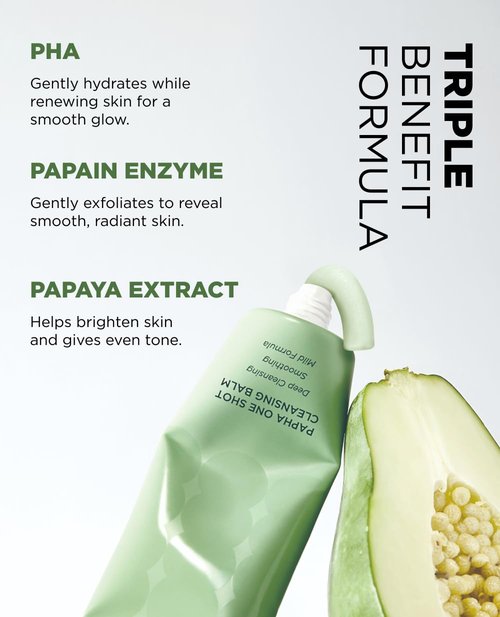 EITHER& PAPHA One Shot Cleansing Balm - 2-in-1 Makeup Remover & Gentle Oil-to-Milk Cleanser with Papaya Enzyme & PHA (2.70 fl. oz.)