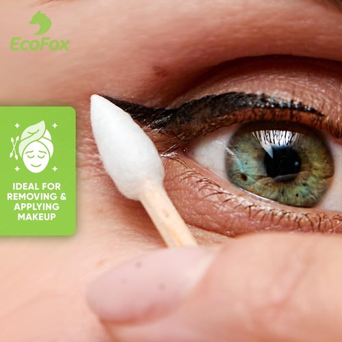 Precision Tip Bamboo Cotton Swabs - Eco-Friendly 200 Count | 100% Plant-Based Double Tipped Buds for Makeup & Crafts