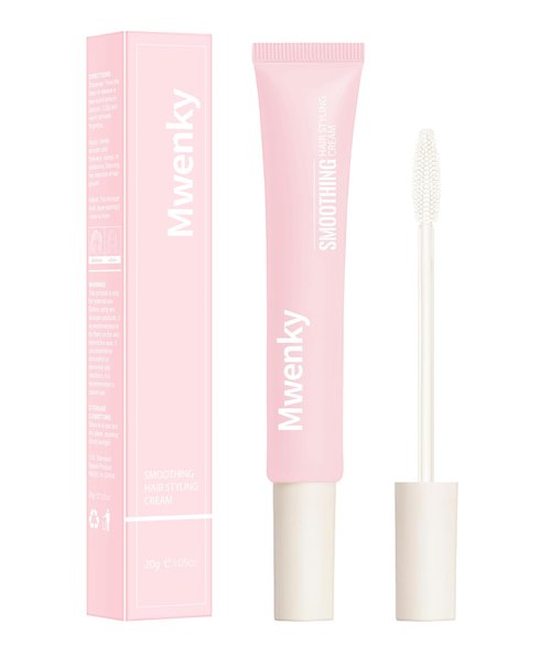 Mwenky Styling Cream for Hair, 3-in-1 Hair Styling Cream & Flyaway Stick Controls Frizz, Smooths Edges & Tames Flyaways, Lightweight Non-Greasy, Long-Lasting Hold, Non-Flaking Travel Size