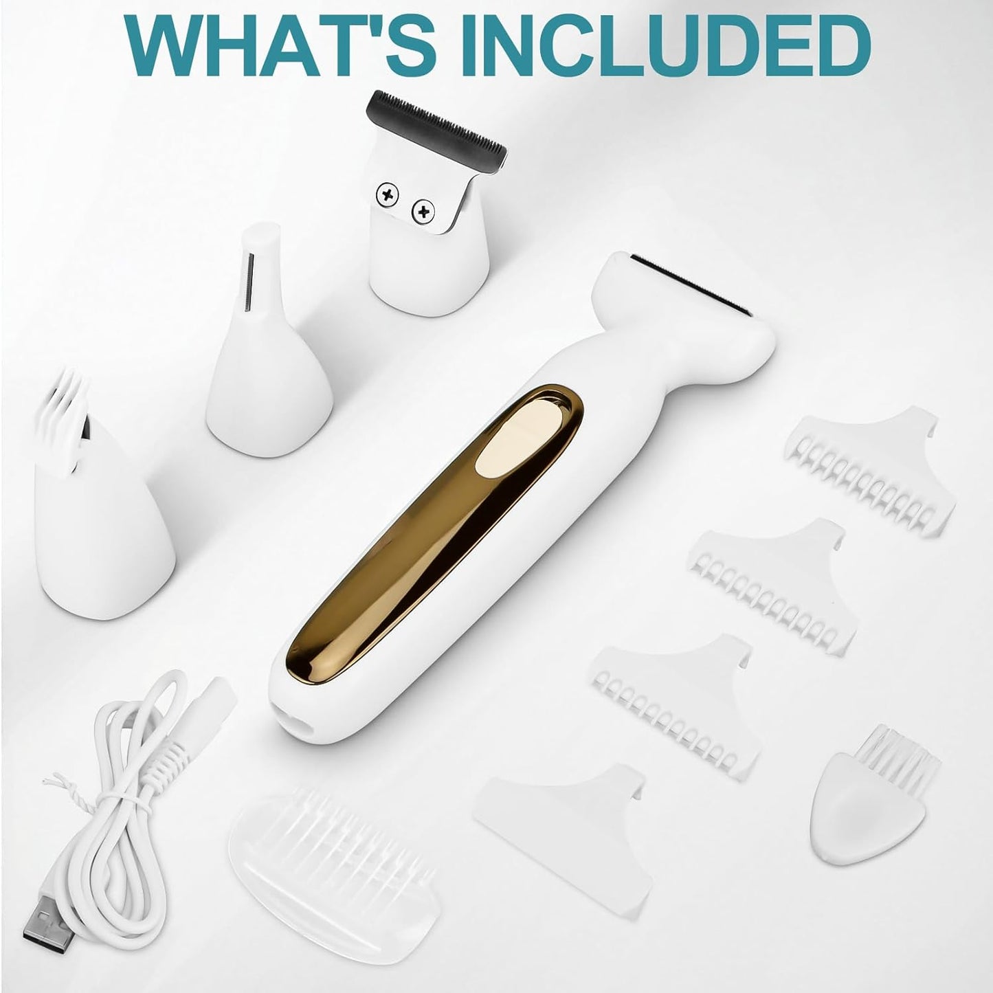Skiennix Electric Body Hair Trimmer - 4-in-1 Waterproof Grooming Kit for Men & Women, Rechargeable