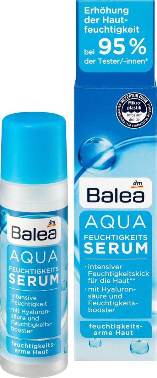 Balea Aqua Moisture Serum - Hydrating Formula for Glowing Skin | 1.01 fl. oz | Made in Germany