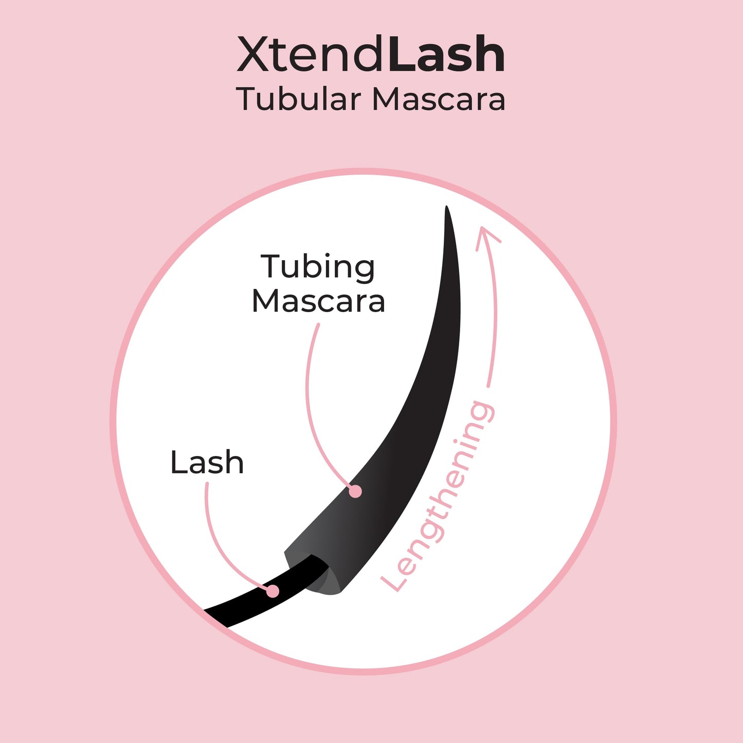 MCoBeauty XtendLash Tubular Mascara, Black-Brown, Bold Definition for Intensely Defined Lashes, Vegan, Cruelty Free Cosmetics